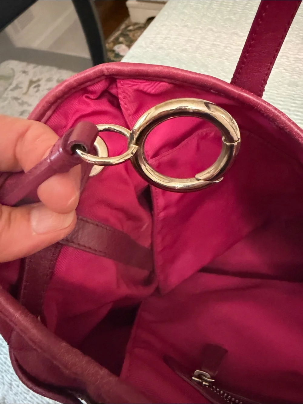 Dior Quilted Tote in Raspberry Pink with Signature Charm
